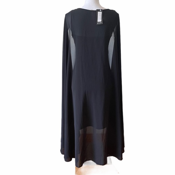 Nasty Gal Black Sheer Cape Lace Dress - Picture 7 of 8
